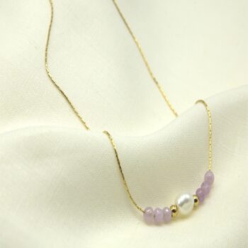 Lavender Beads and Pearl Chain