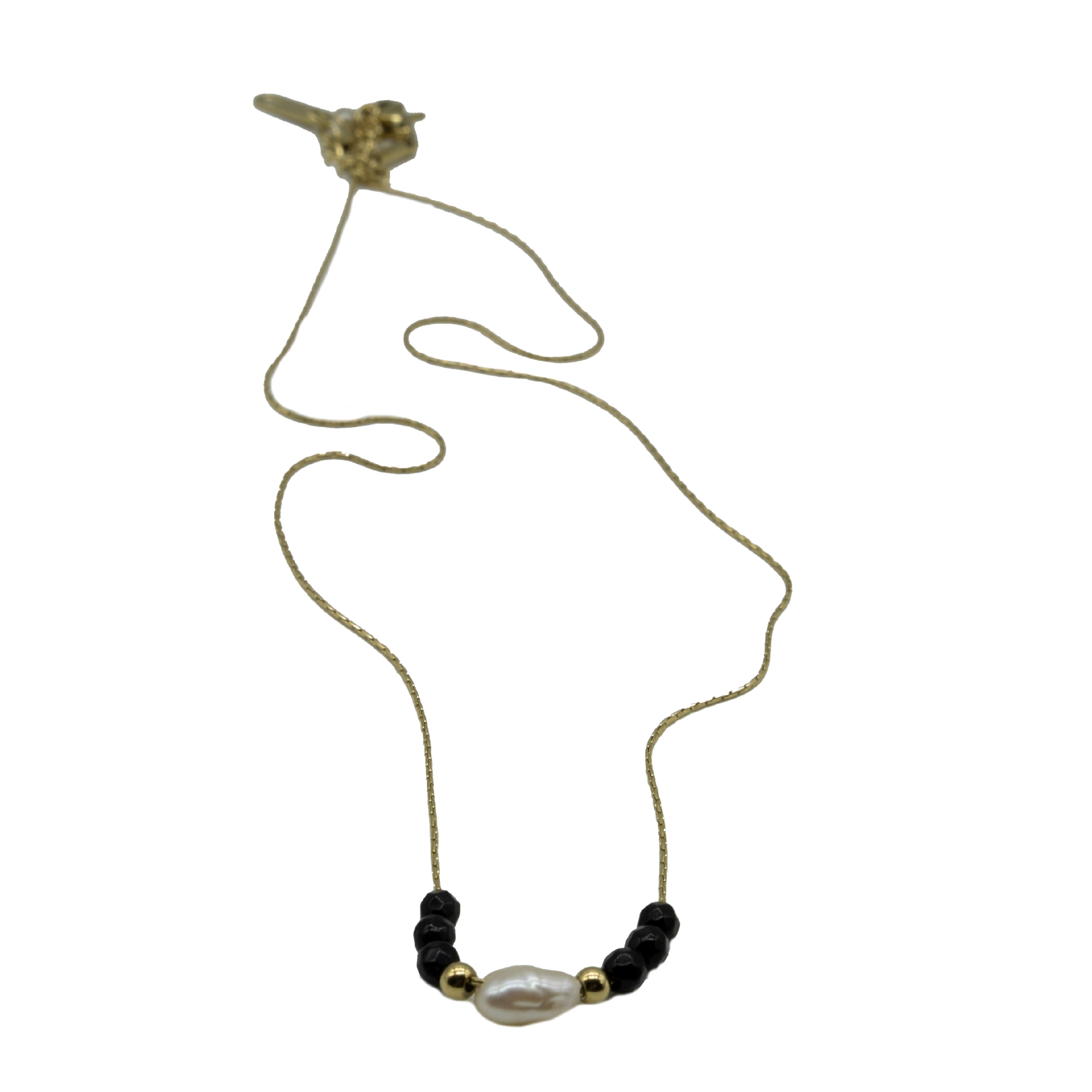 N-20-01a.jpg Black Beads and Pearl Chain