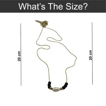 Black Beads and Pearl Chain