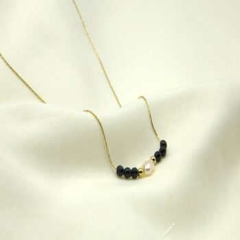 Black Beads and Pearl Chain