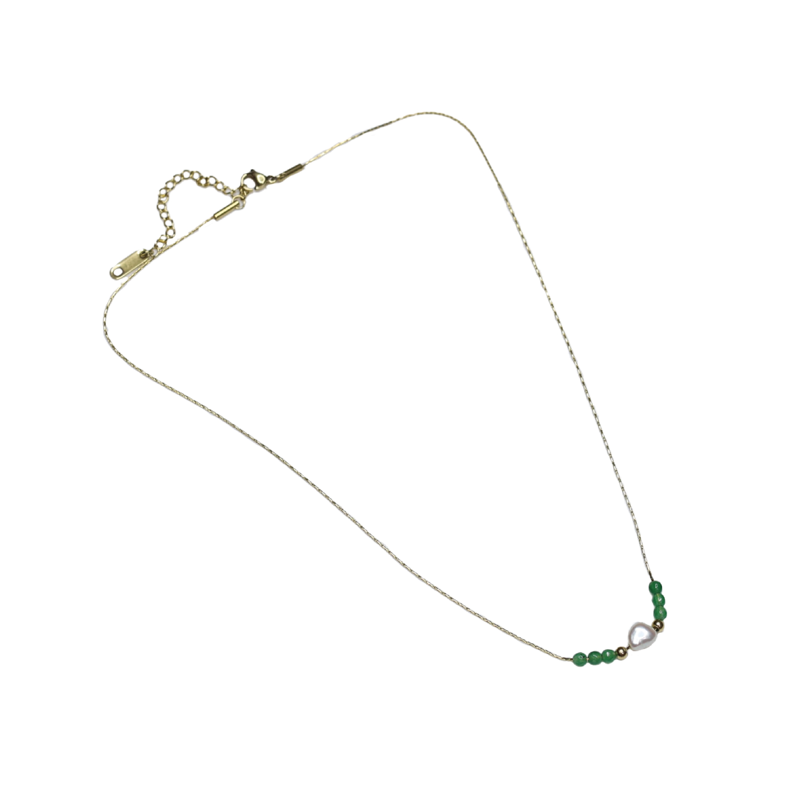 N-21-01a.jpg Green Beads and Pearl Chain