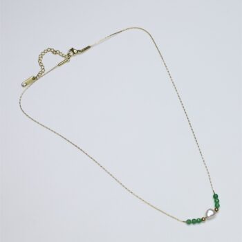Green Beads and Pearl Chain