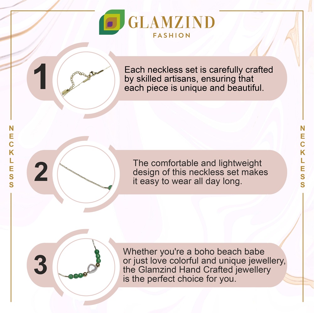 N-21-04a.jpg Green Beads and Pearl Chain