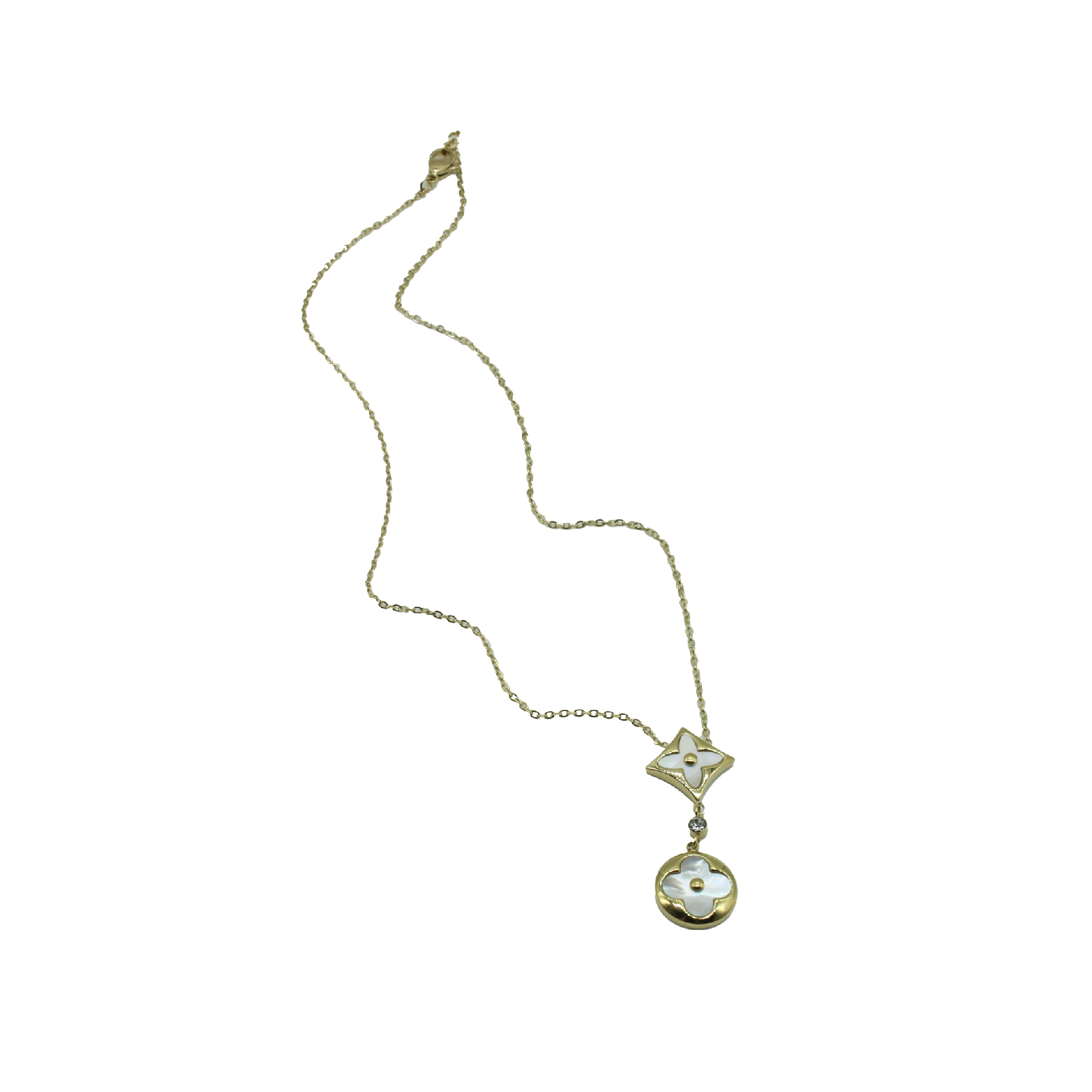 N-33-01.jpg Double layered Clover Necklace