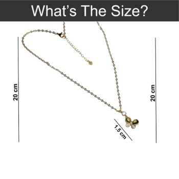 Free Rhinestone Green Butterfly Necklace
