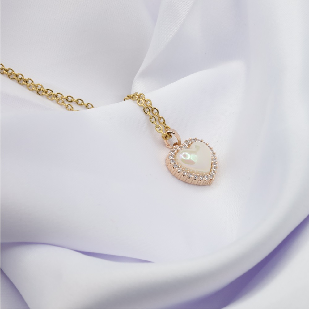 N-40-03.jpg Delicate Rose Gold Heart Pendant Necklace
