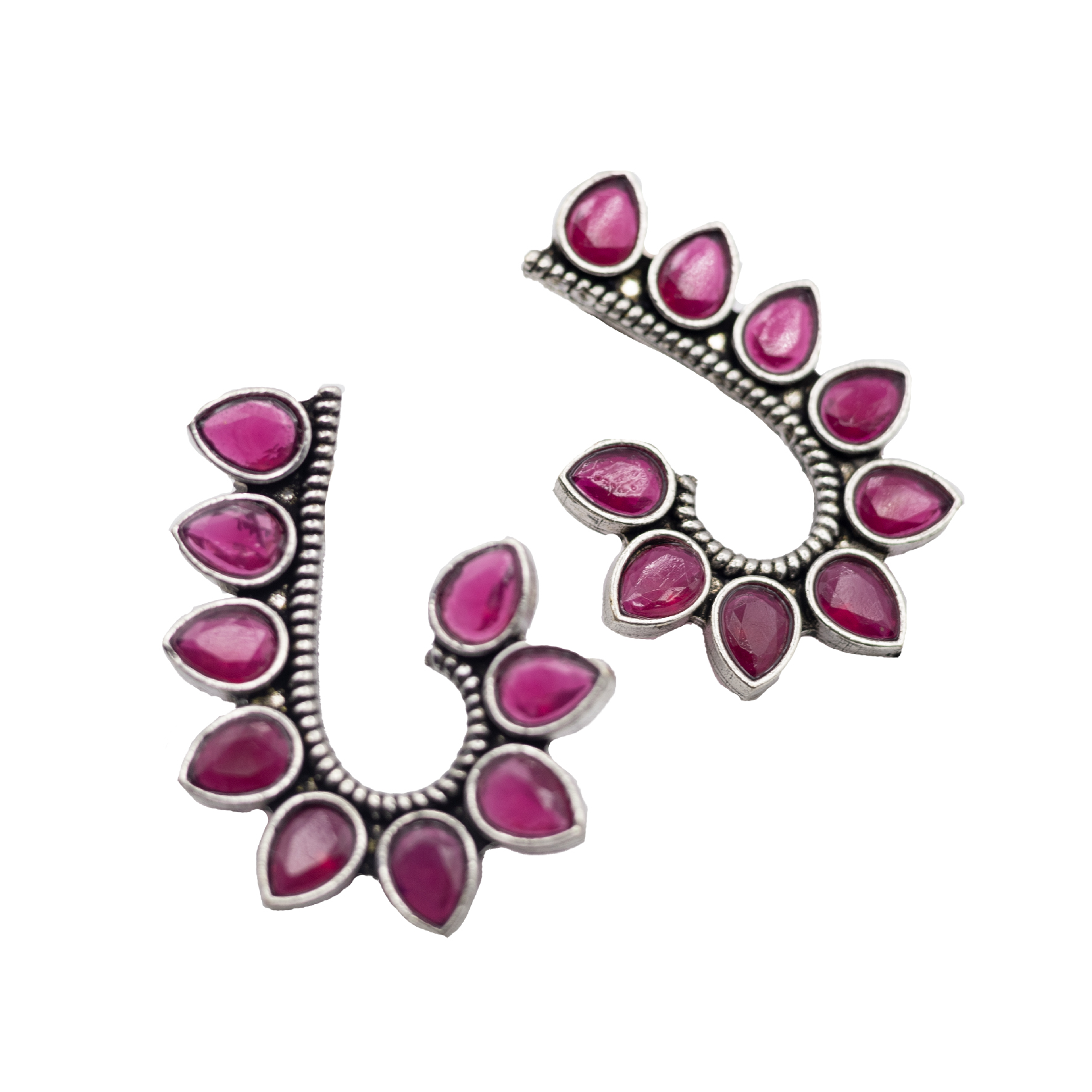 PINK-01-1.jpg German Silver Half Heart Shape Earrings