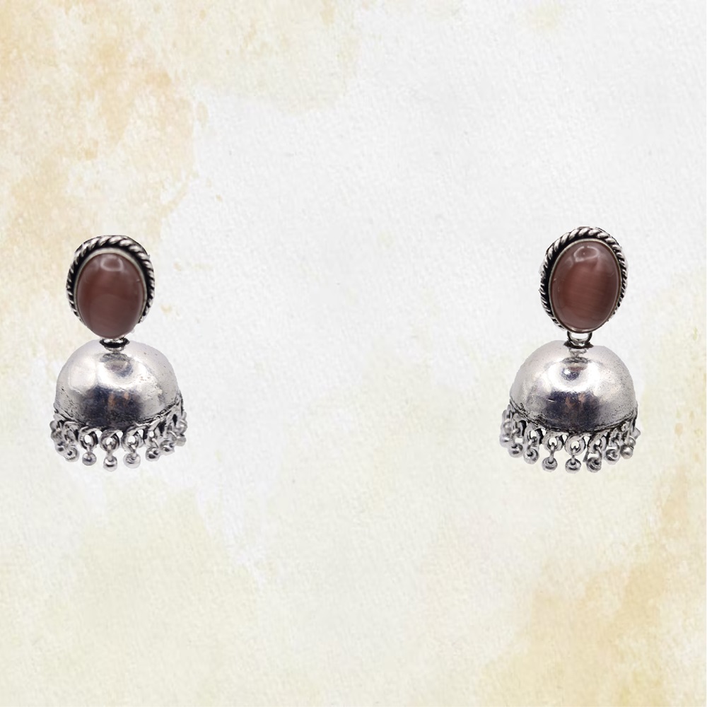 RED-02-1.jpg German Silver Oval Stone with Jhumka