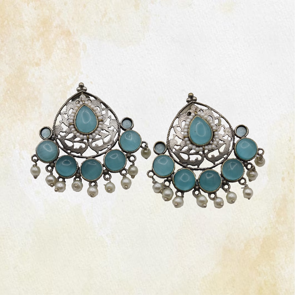 SKY-BLUE-02-1.jpg German Silver Stone Moti Earrings