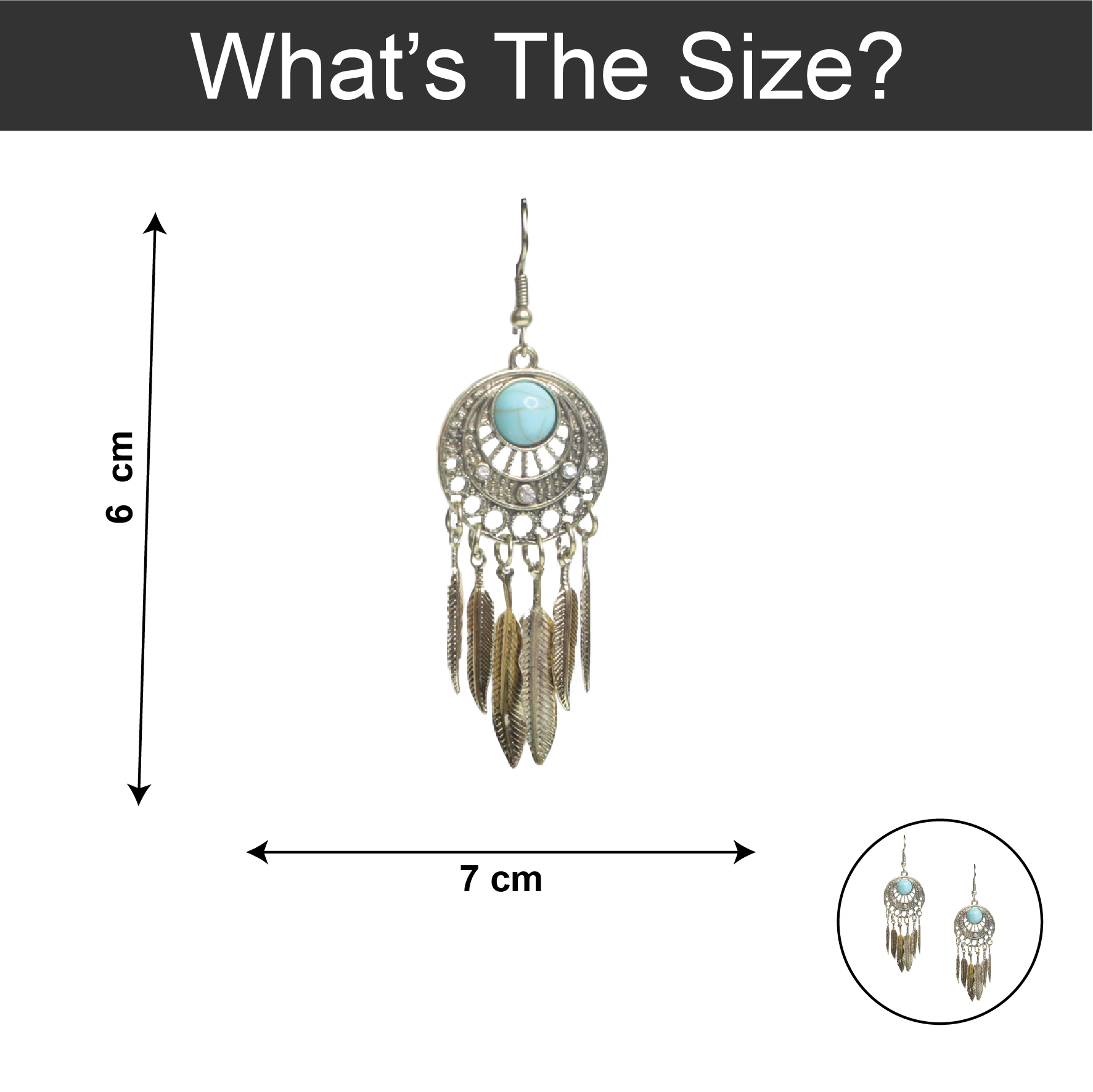 E-11-02 Turquoise Boho Feather Elegance