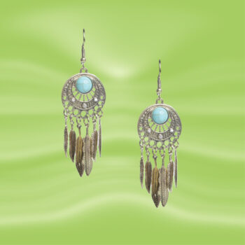 Turquoise Boho Feather Elegance